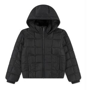 Abercrombie & Fitch Kids Puffer Coat Faux Fur‎ Lining 11/12 Black Unisex Jacket